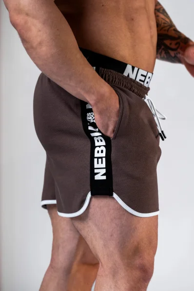 NEBBIA Sweatpants shorts HERO Brown 2