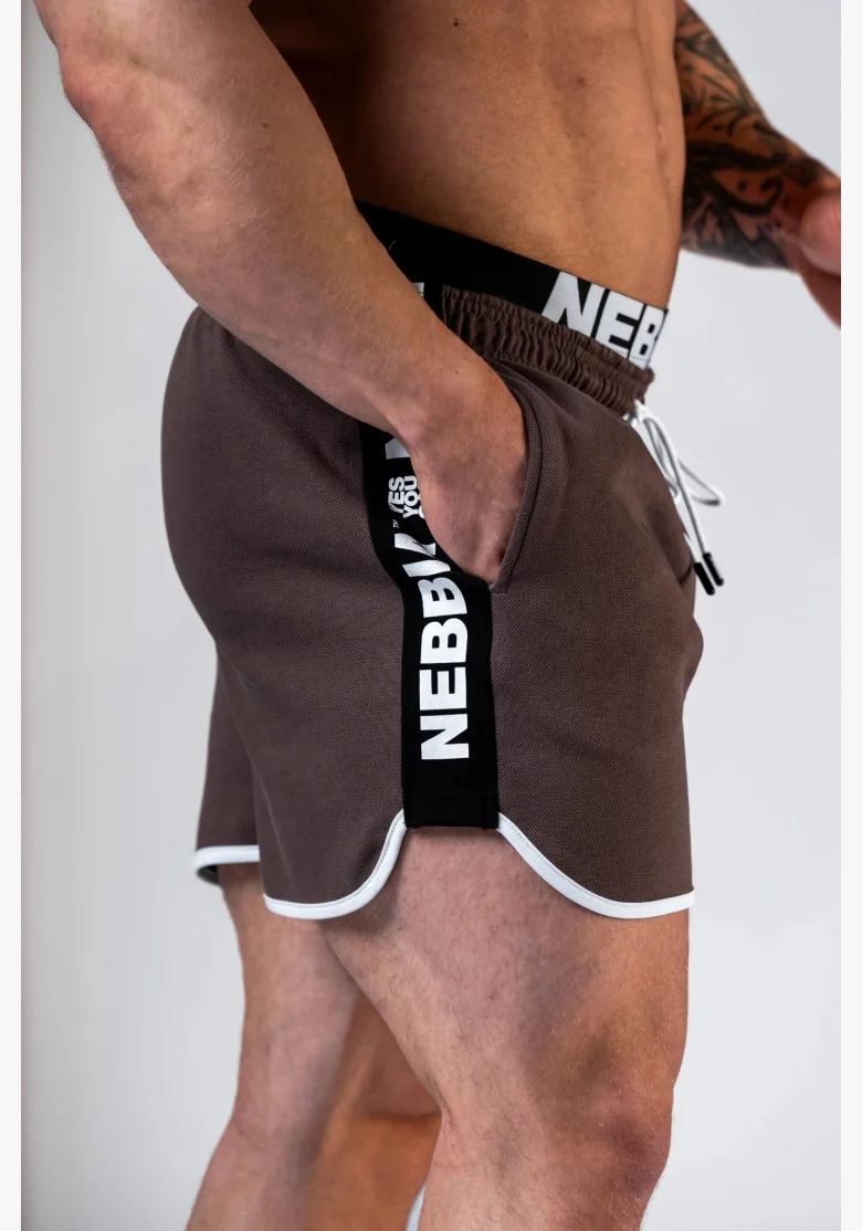 NEBBIA Sweatpants shorts HERO Brown