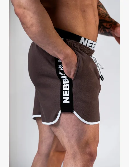 NEBBIA Sweatpants shorts HERO Brown