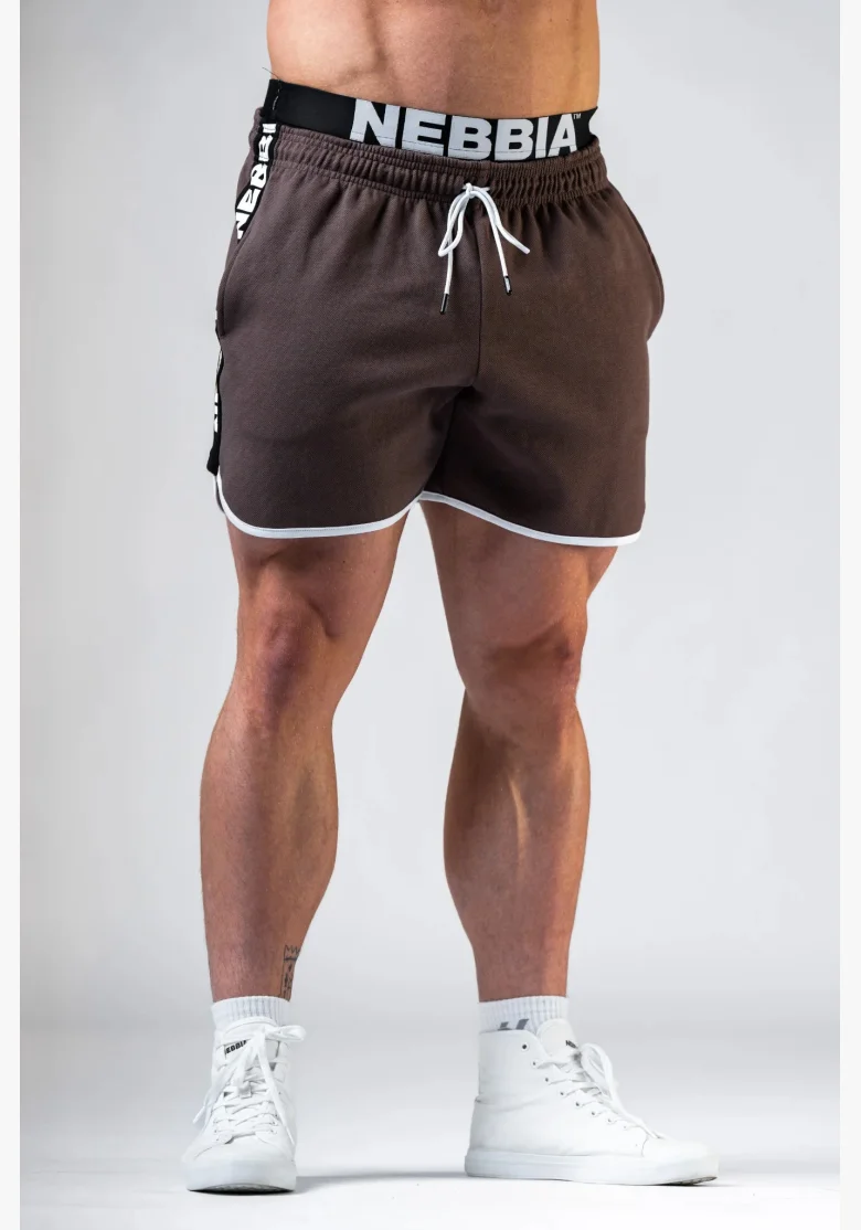 NEBBIA Sweatpants shorts HERO Brown