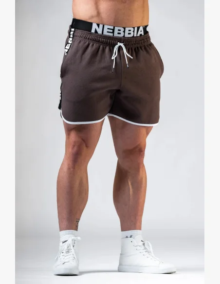 NEBBIA Sweatpants shorts HERO Brown