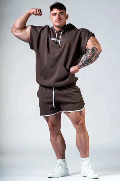 NEBBIA Sweatpants shorts HERO Brown