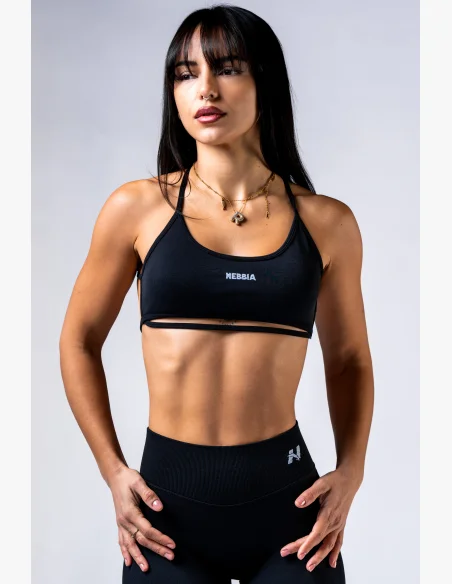 NEBBIA Open-back sports bra POWER black