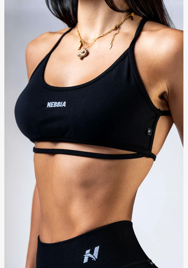 NEBBIA Open-back sports bra POWER black