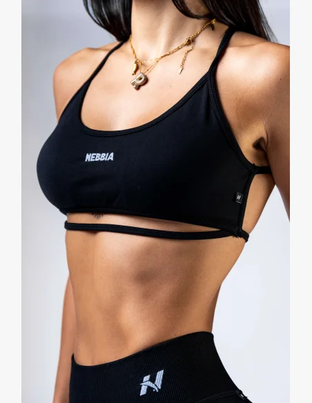 NEBBIA Open-back sports bra POWER black