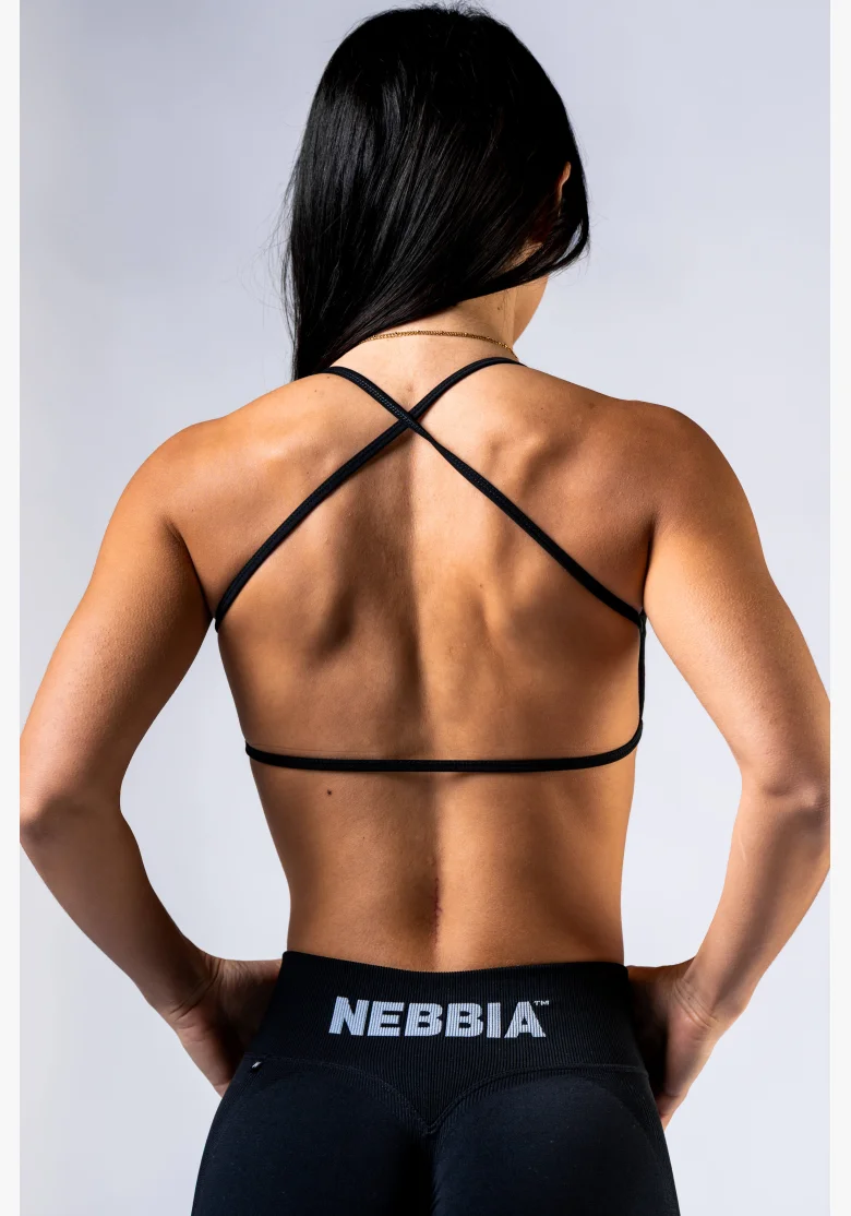 NEBBIA Open-back sports bra POWER black