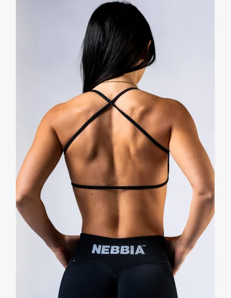 NEBBIA Open-back sports bra POWER black