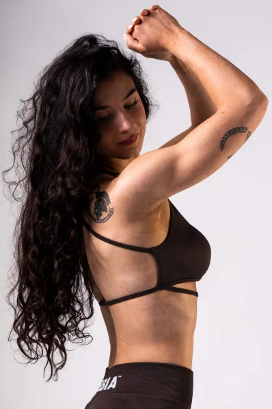 NEBBIA Open-back sports bra POWER brown 2