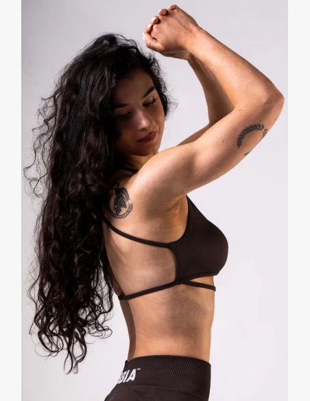NEBBIA Open-back sports bra POWER brown