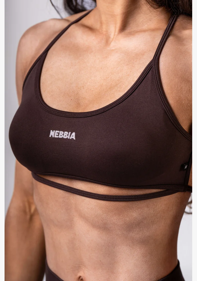 NEBBIA Open-back sports bra POWER brown