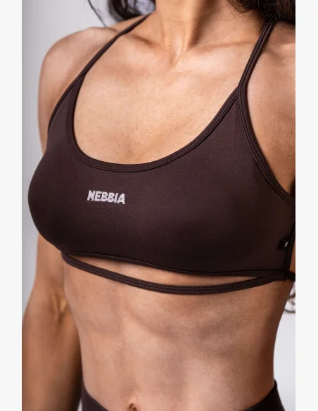 NEBBIA Open-back sports bra POWER brown