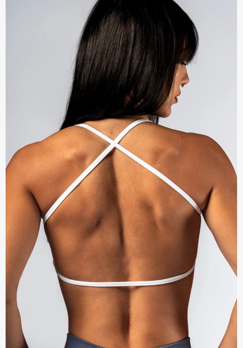 NEBBIA Open-back sports bra POWER white