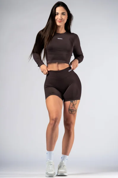 NEBBIA High-waist push-up shorts POWER brown