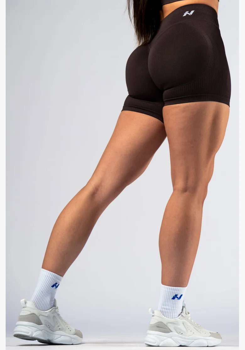 NEBBIA High-waist push-up shorts POWER brown