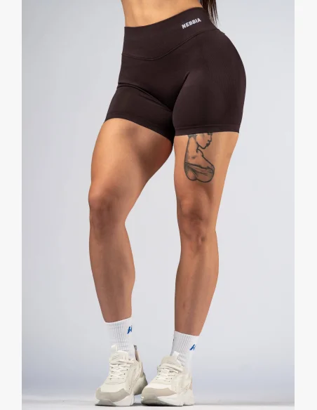 NEBBIA High-waist push-up shorts POWER brown