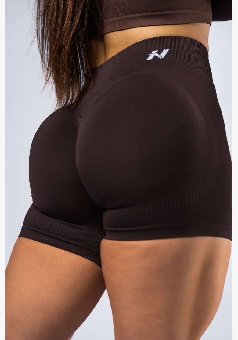 NEBBIA High-waist push-up shorts POWER brown