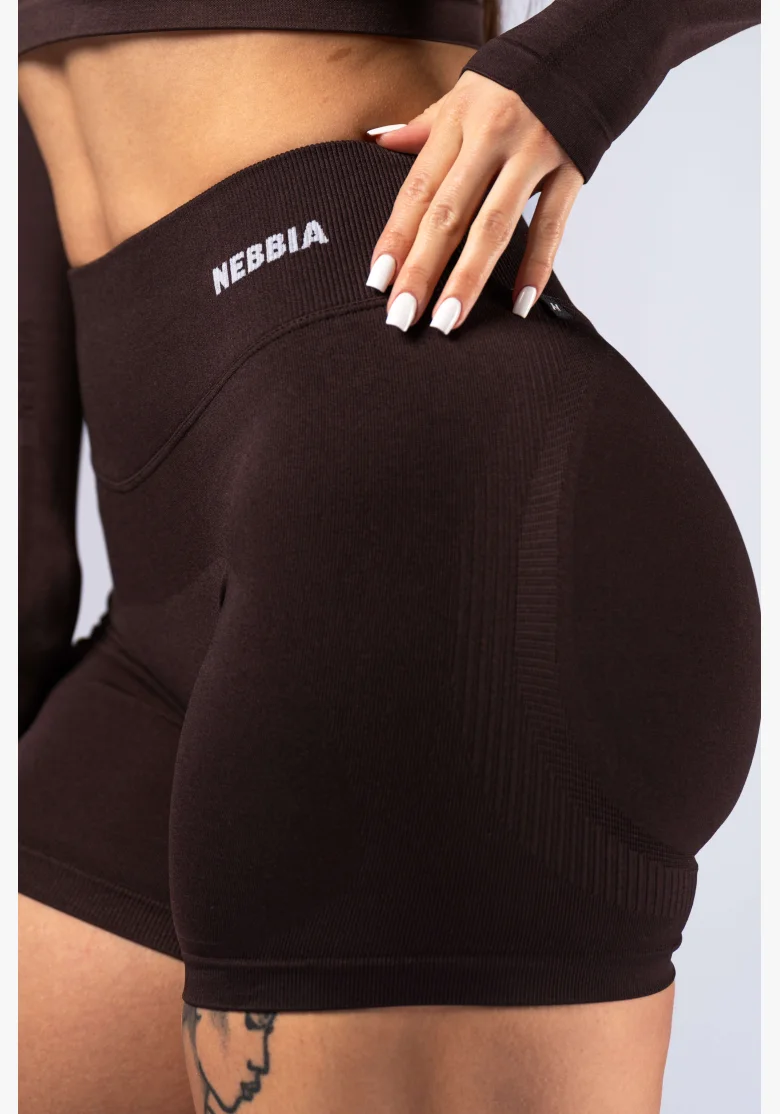 NEBBIA High-waist push-up shorts POWER brown