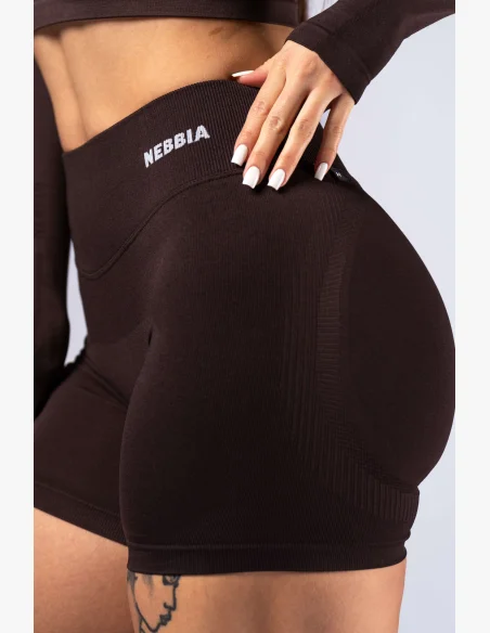 NEBBIA High-waist push-up shorts POWER brown
