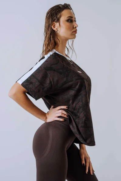 NEBBIA Relaxed fit t-shirt POWER camo brown 2