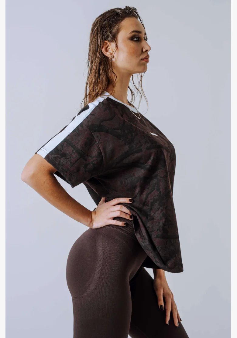 NEBBIA Relaxed fit t-shirt POWER camo brown
