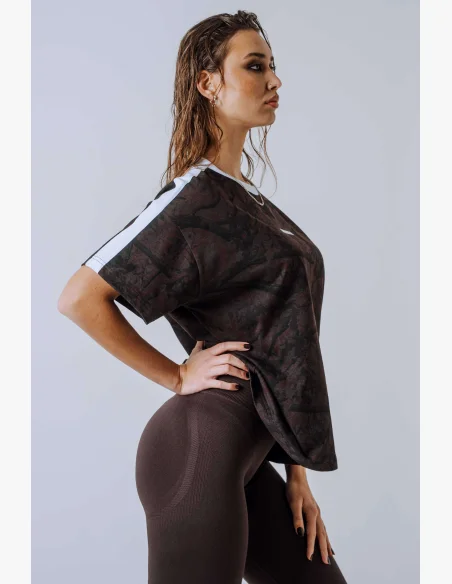 NEBBIA Relaxed fit t-shirt POWER camo brown