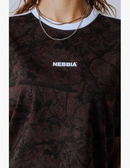 NEBBIA Relaxed fit t-shirt POWER camo brown