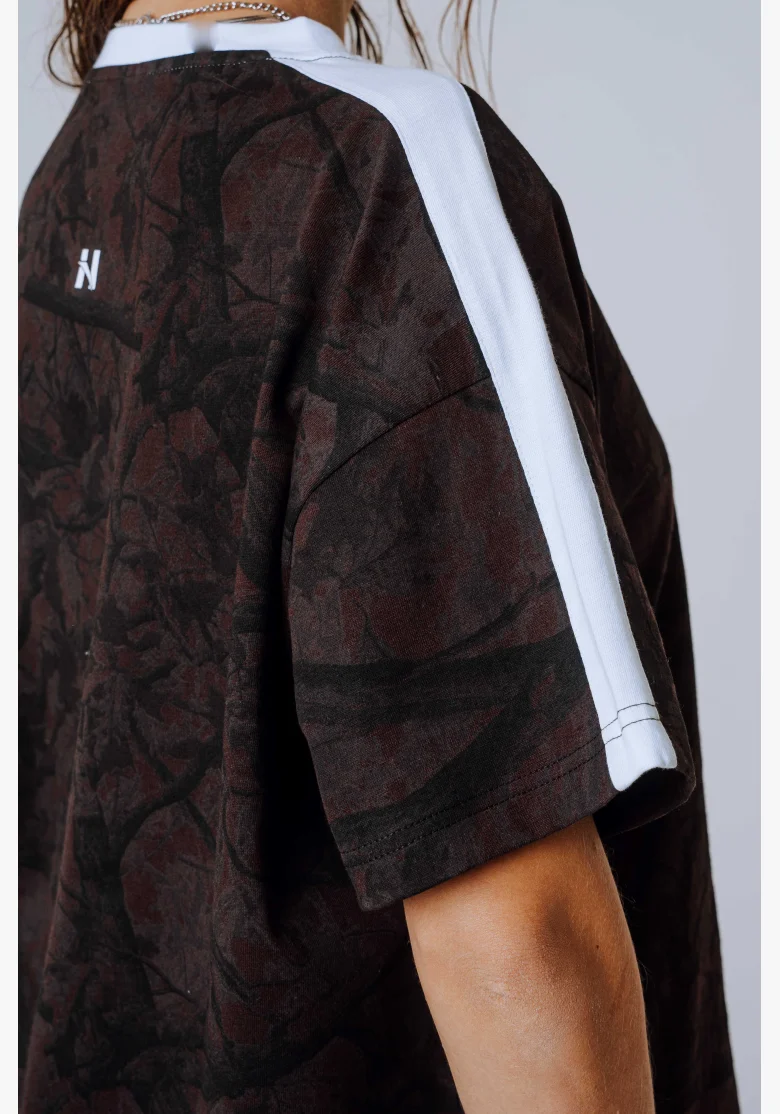 NEBBIA Relaxed fit t-shirt POWER camo brown
