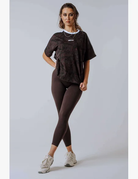 NEBBIA Relaxed fit t-shirt POWER camo brown