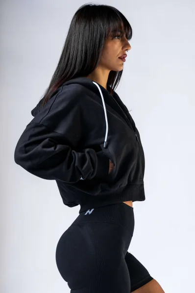 NEBBIA Zip-up hoodie POWER black 2