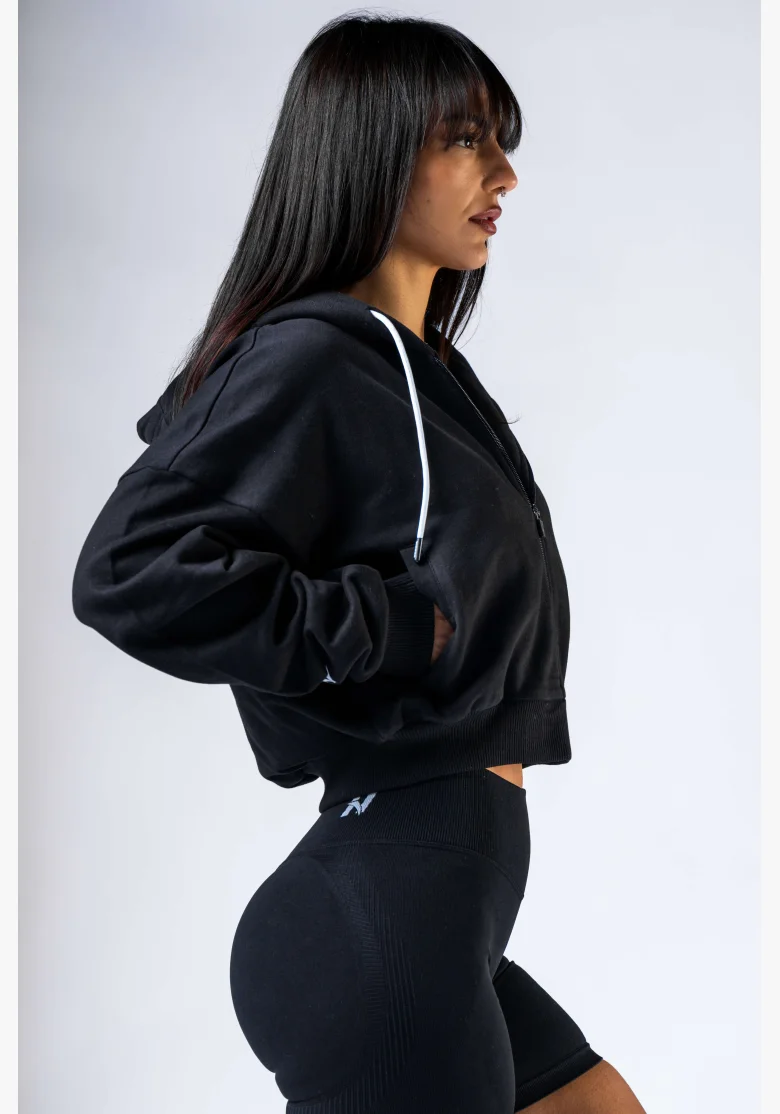 NEBBIA Zip-up hoodie POWER black