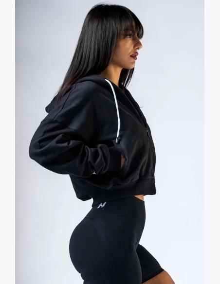 NEBBIA Zip-up hoodie POWER black