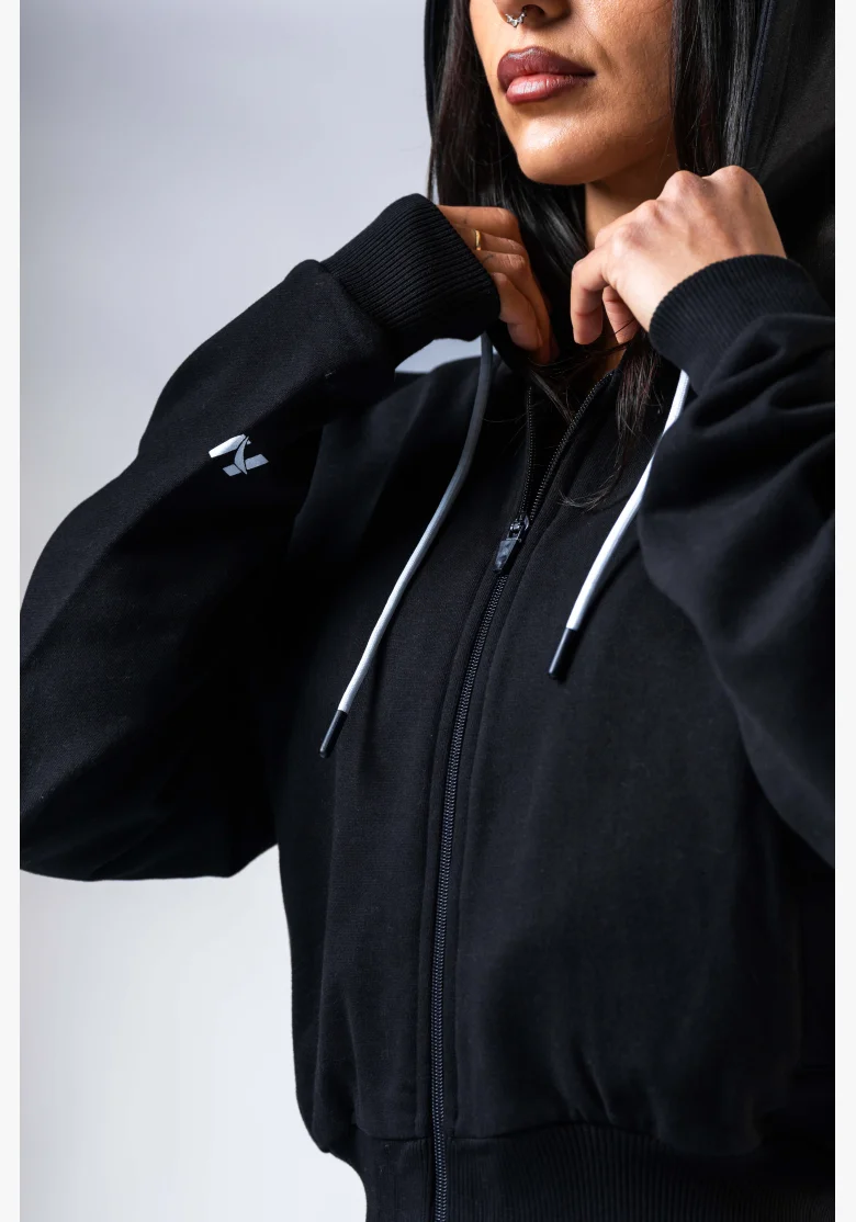 NEBBIA Zip-up hoodie POWER black