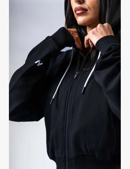 NEBBIA Zip-up hoodie POWER black