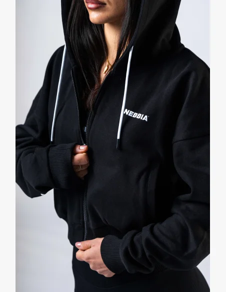 NEBBIA Zip-up hoodie POWER black