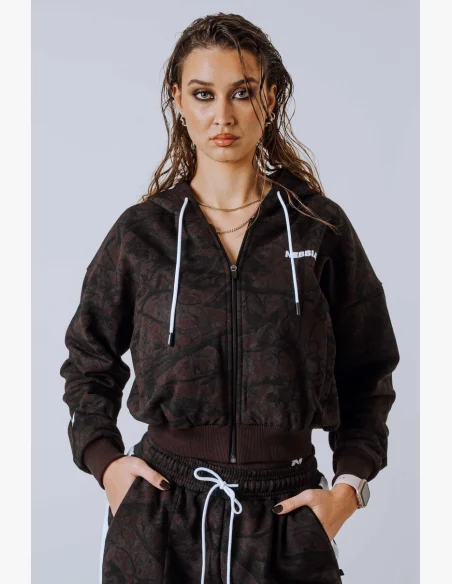 NEBBIA Zip-up hoodie POWER Camo dark