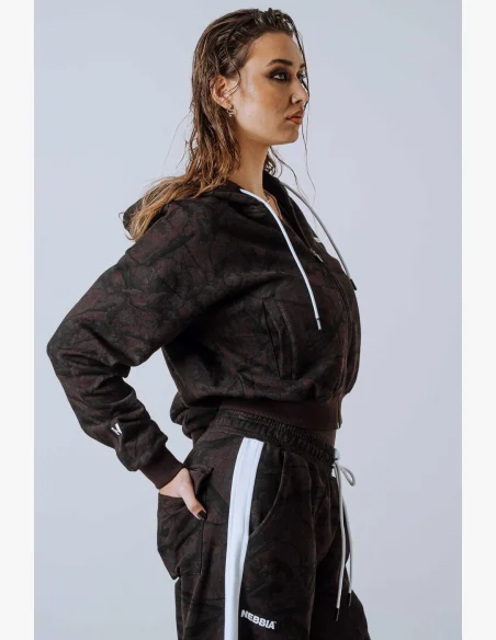 NEBBIA Zip-up hoodie POWER Camo dark