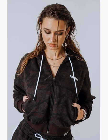 NEBBIA Zip-up hoodie POWER Camo dark