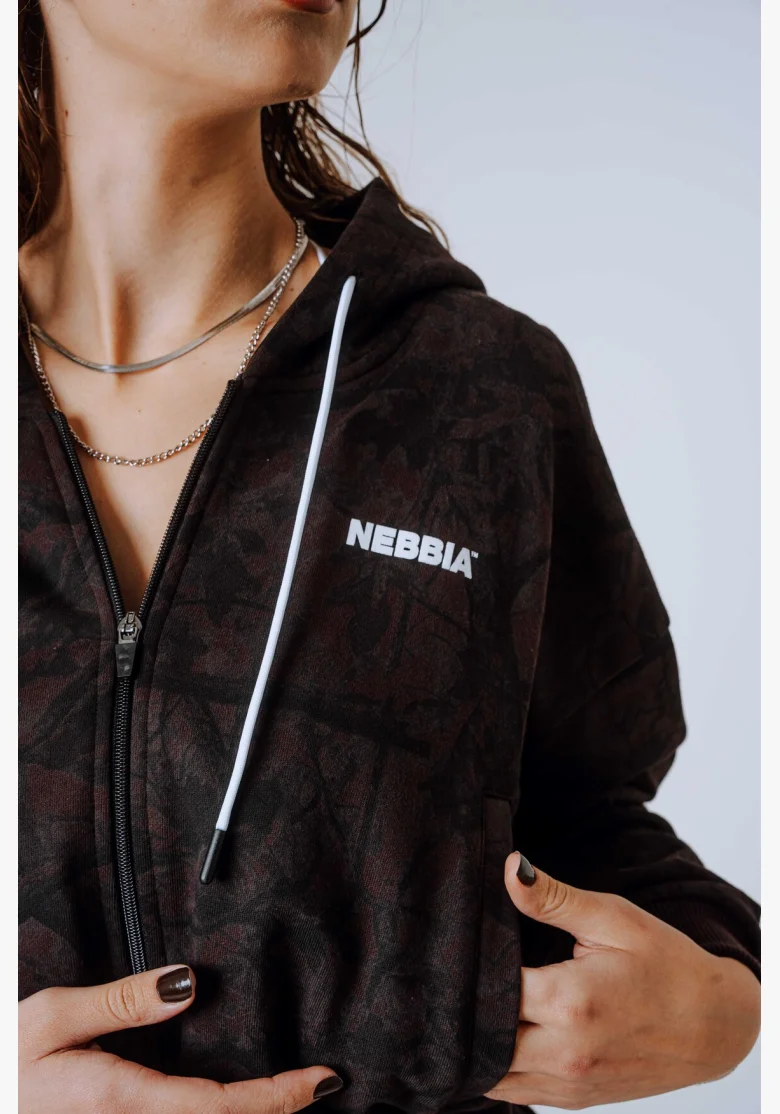 NEBBIA Zip-up hoodie POWER Camo dark