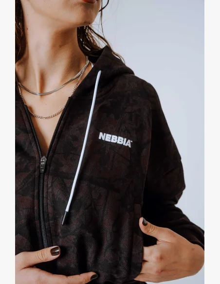 NEBBIA Zip-up hoodie POWER Camo dark