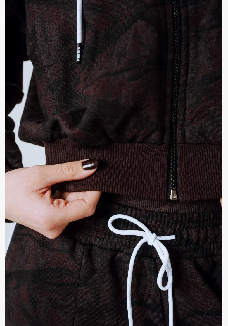 NEBBIA Zip-up hoodie POWER Camo dark