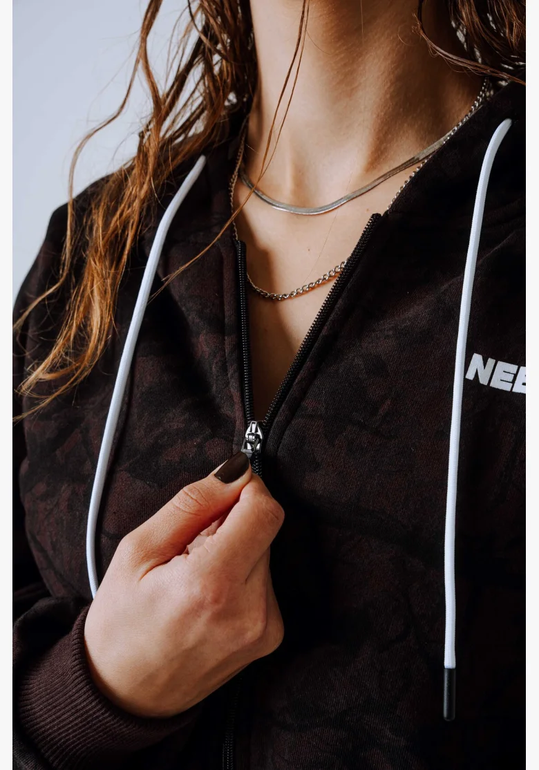 NEBBIA Zip-up hoodie POWER Camo dark