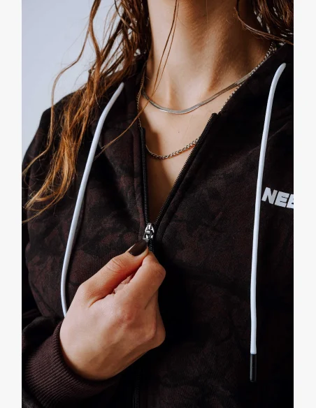 NEBBIA Zip-up hoodie POWER Camo dark