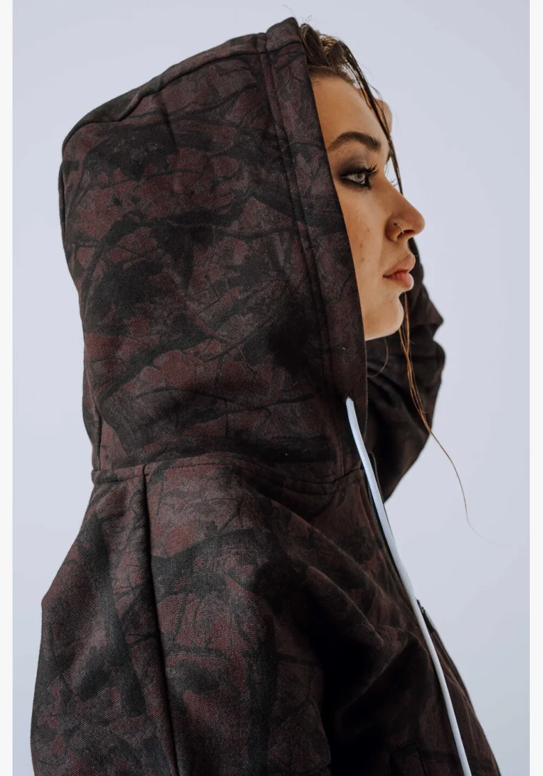 NEBBIA Zip-up hoodie POWER Camo dark