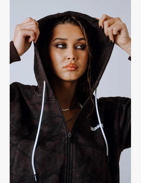 NEBBIA Zip-up hoodie POWER Camo dark