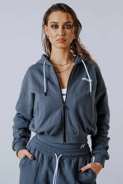 NEBBIA Zip-up Hoodie POWER gray