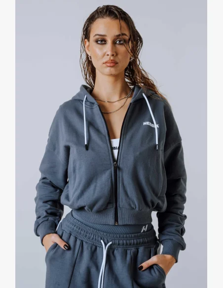 NEBBIA Zip-up Hoodie POWER gray