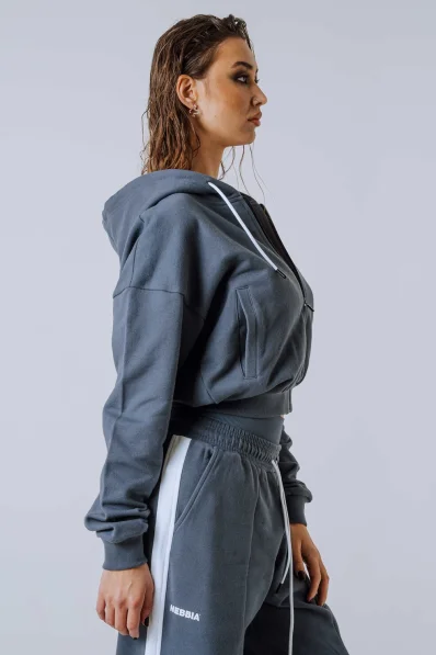 NEBBIA Zip-up Hoodie POWER gray 2