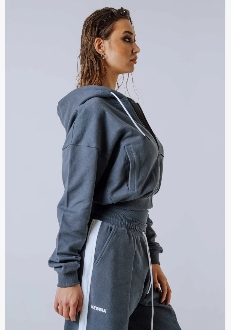 NEBBIA Zip-up Hoodie POWER gray