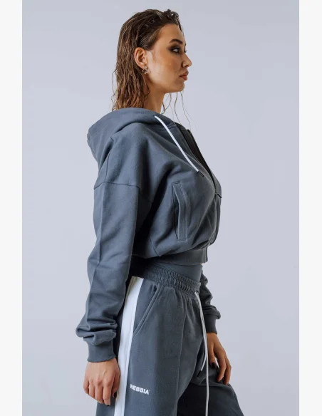 NEBBIA Zip-up Hoodie POWER gray