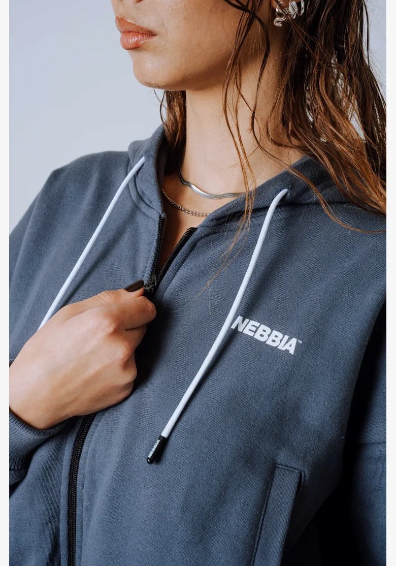 NEBBIA Zip-up Hoodie POWER gray